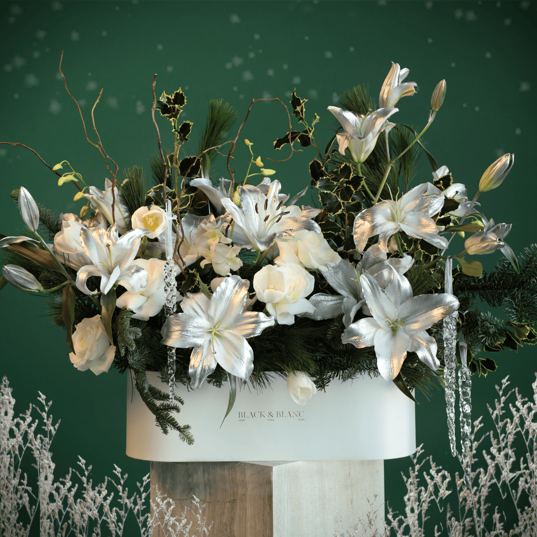 Frozen Lily in Half Meter Box - Fresh Flowers - BLACK AND BLANC
