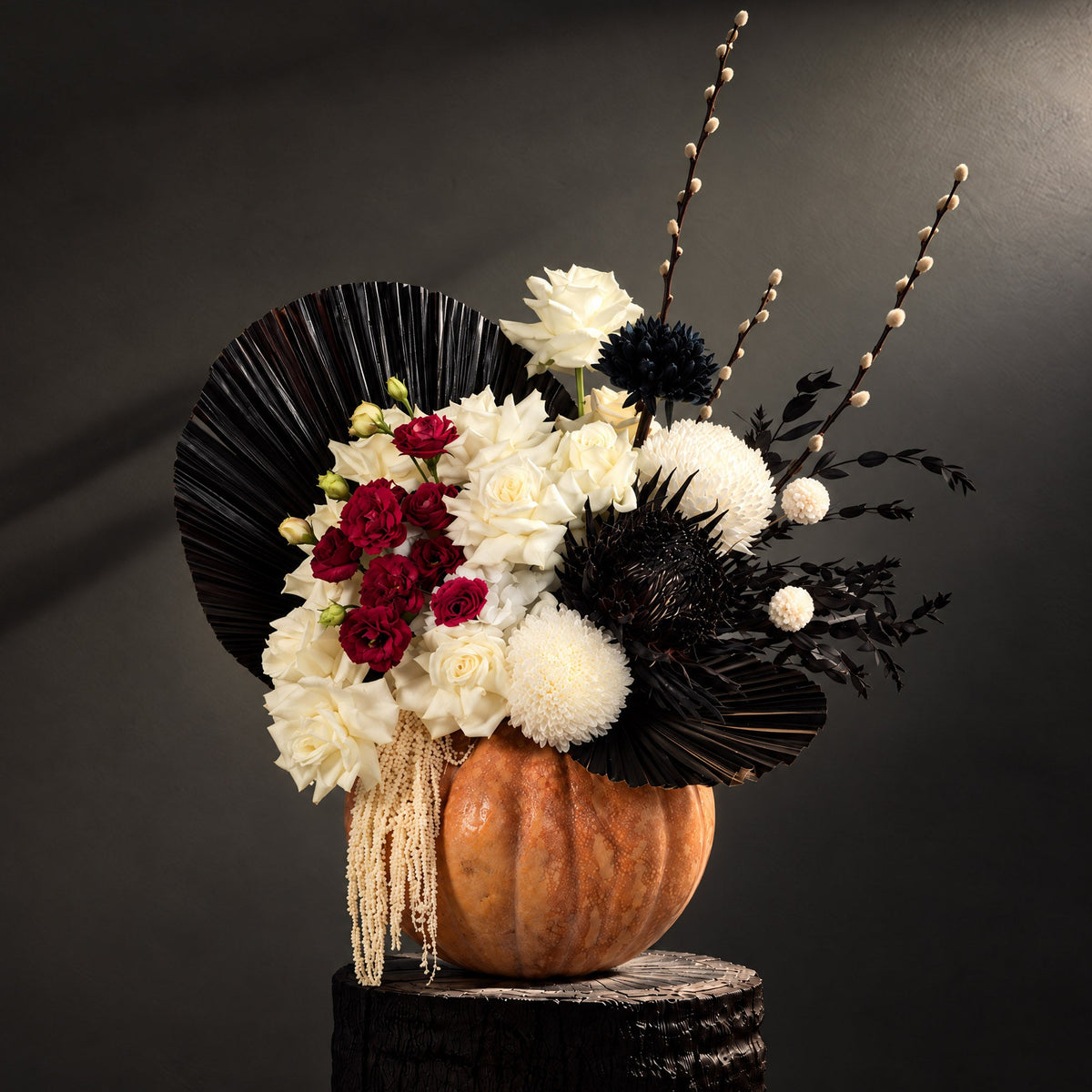Gilded Dark in Pumpkin Jardiniere - BLACK & BLANC