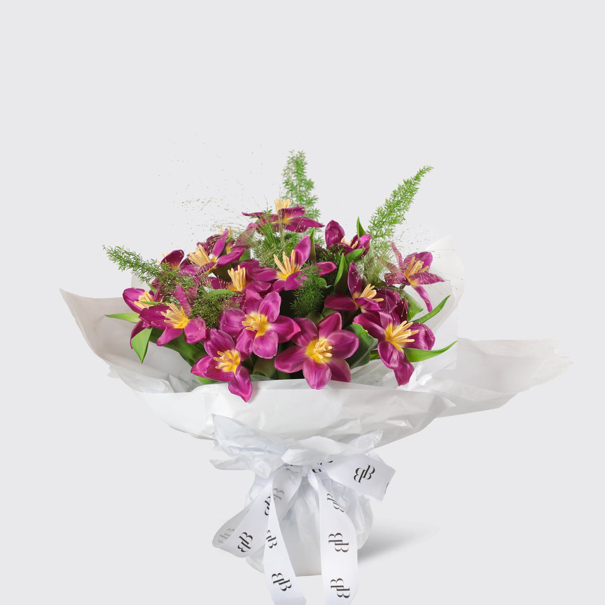 Glowing Purple Tulips Bouquet - BLACK AND BLANC