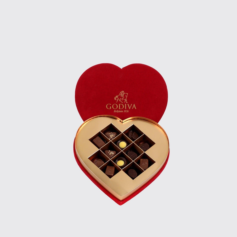 Godiva Coeur Gift Box Red Medium 12pcs - BLACK AND BLANC