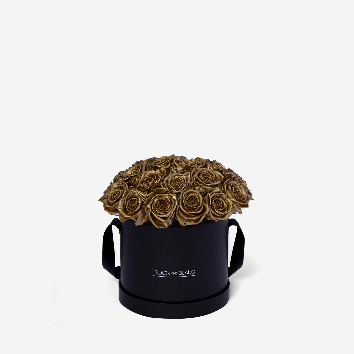 Gold BouqBox - Infinity Roses - BLACK AND BLANC