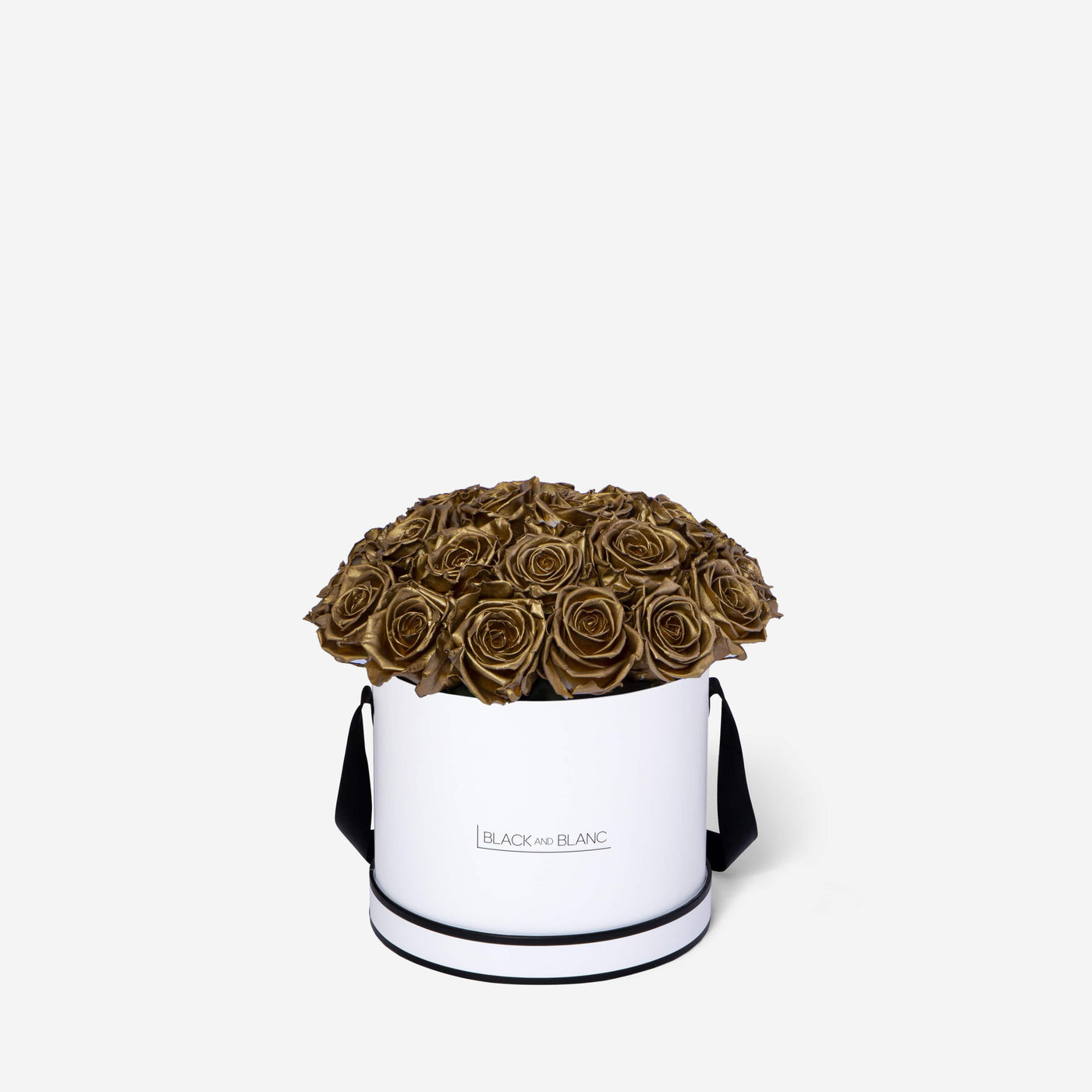 Gold BouqBox - Infinity Roses - BLACK AND BLANC