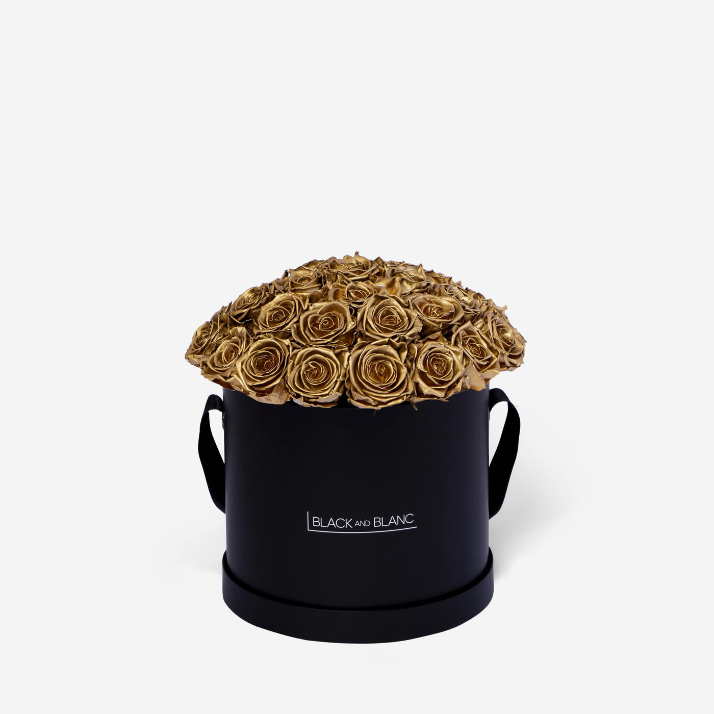 Gold BouqBox - Infinity Roses - BLACK AND BLANC