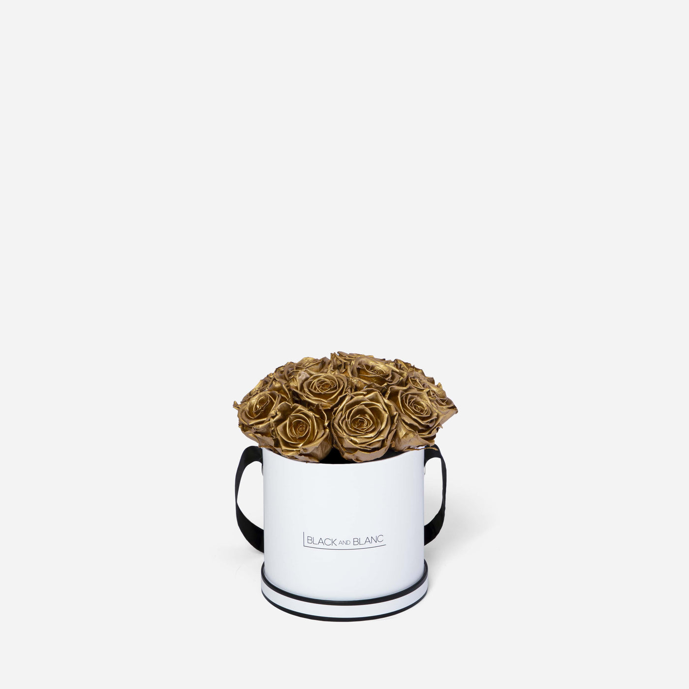 Gold BouqBox - Infinity Roses - BLACK AND BLANC