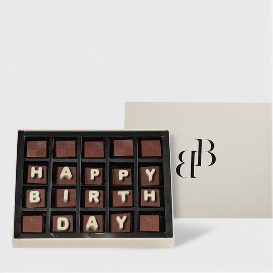 Happy Birthday Chocolate Truffles - BLACK AND BLANC