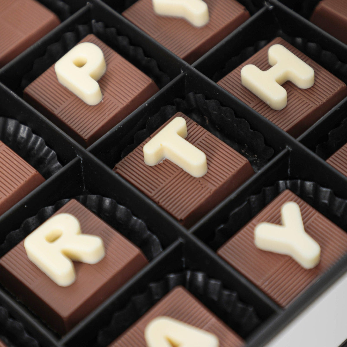 Happy Birthday Chocolate Truffles - BLACK AND BLANC