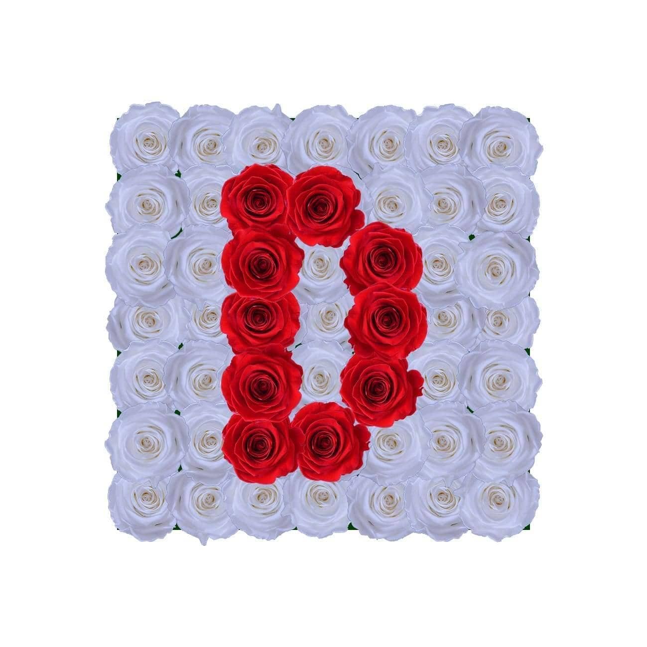 Infinity Letter D - White / Vibrant Red