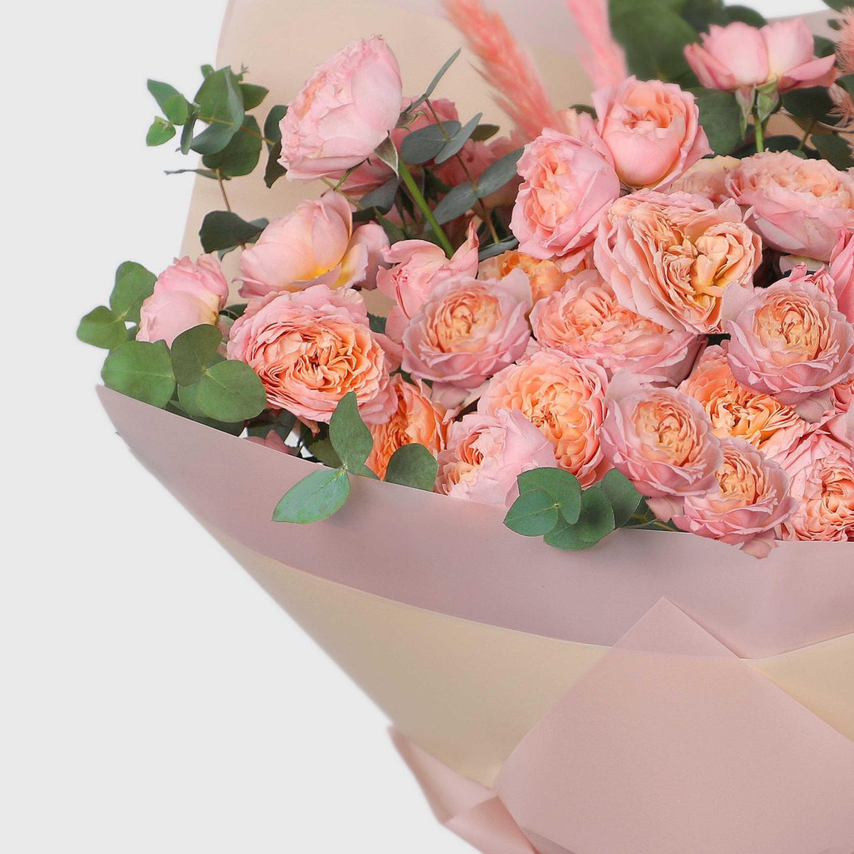 Julietta Peach in Box - Fresh Flowers - BLACK AND BLANC