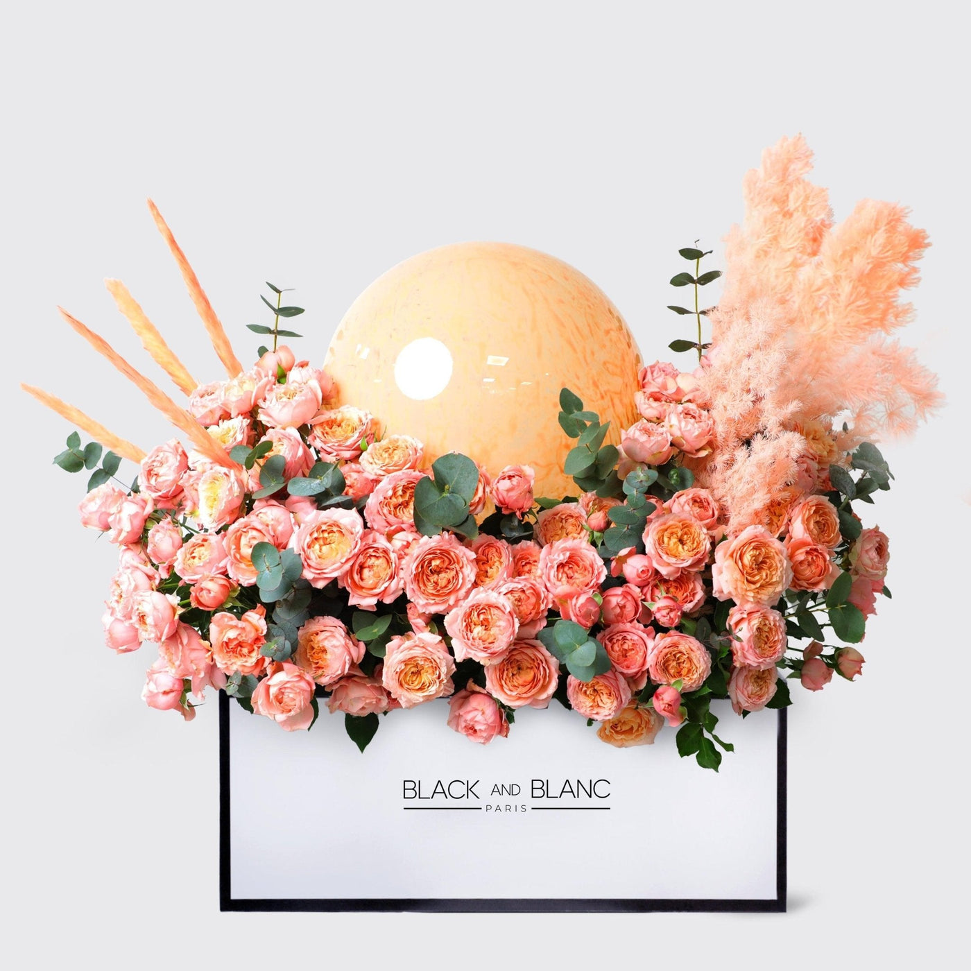 Julietta Peach in Zenith Box with Balloon - BLACK AND BLANC