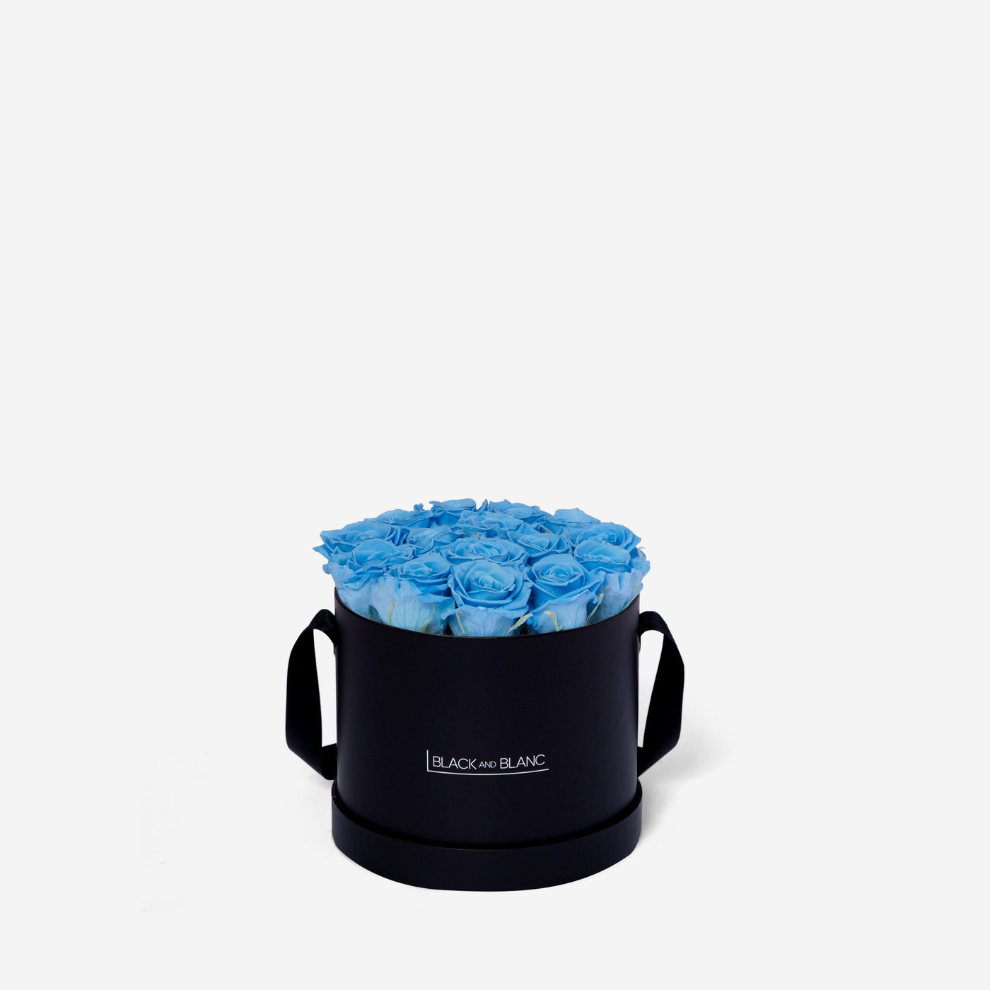 Baby Blue Round - Infinity Roses - BLACK AND BLANC
