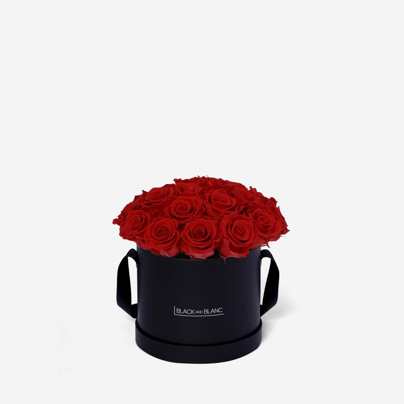 Vibrant Red BouqBox - Infinity Roses - BLACK AND BLANC