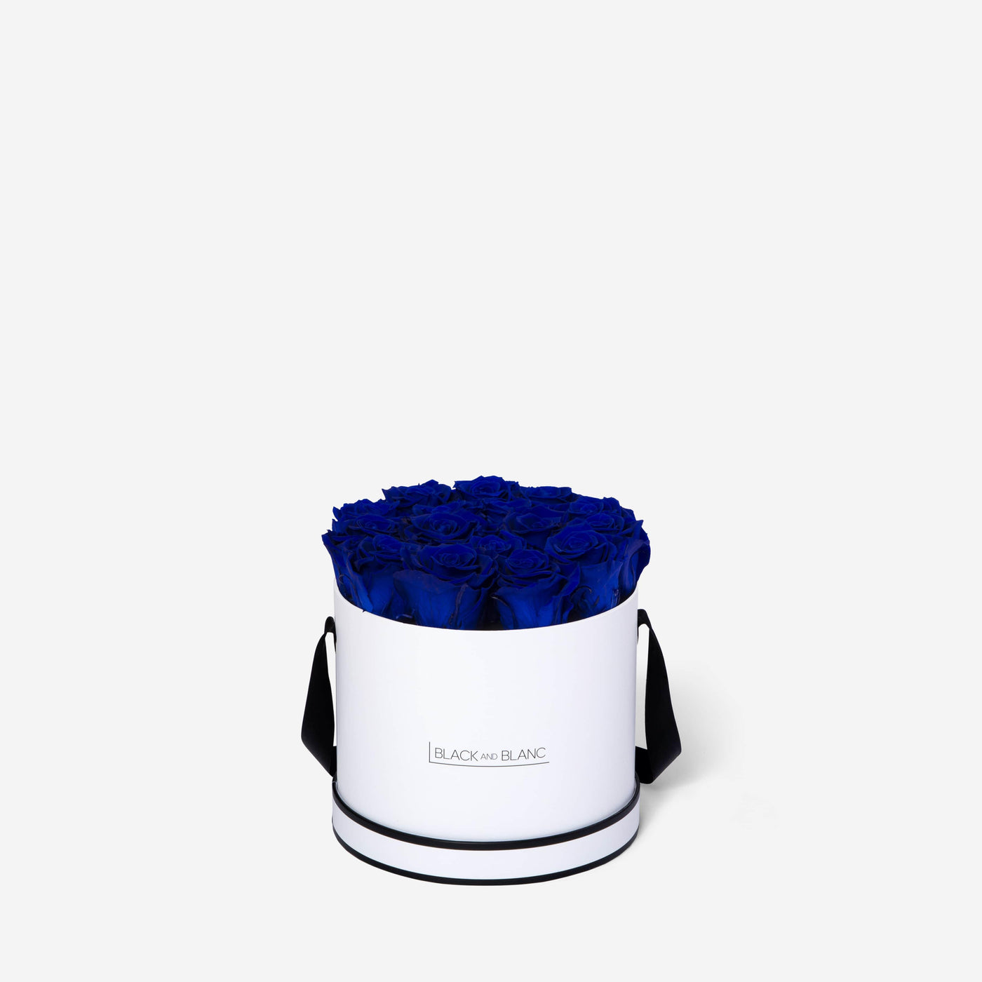 Deep Blue Round - Infinity Roses - BLACK AND BLANC