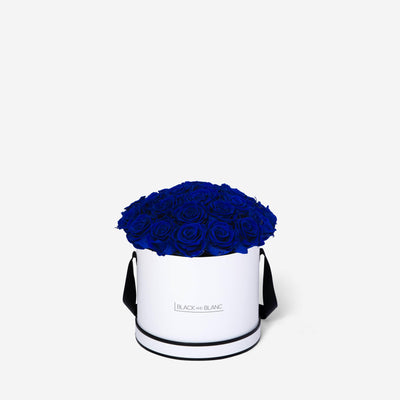 Deep Blue BouqBox - Infinity Roses - BLACK AND BLANC