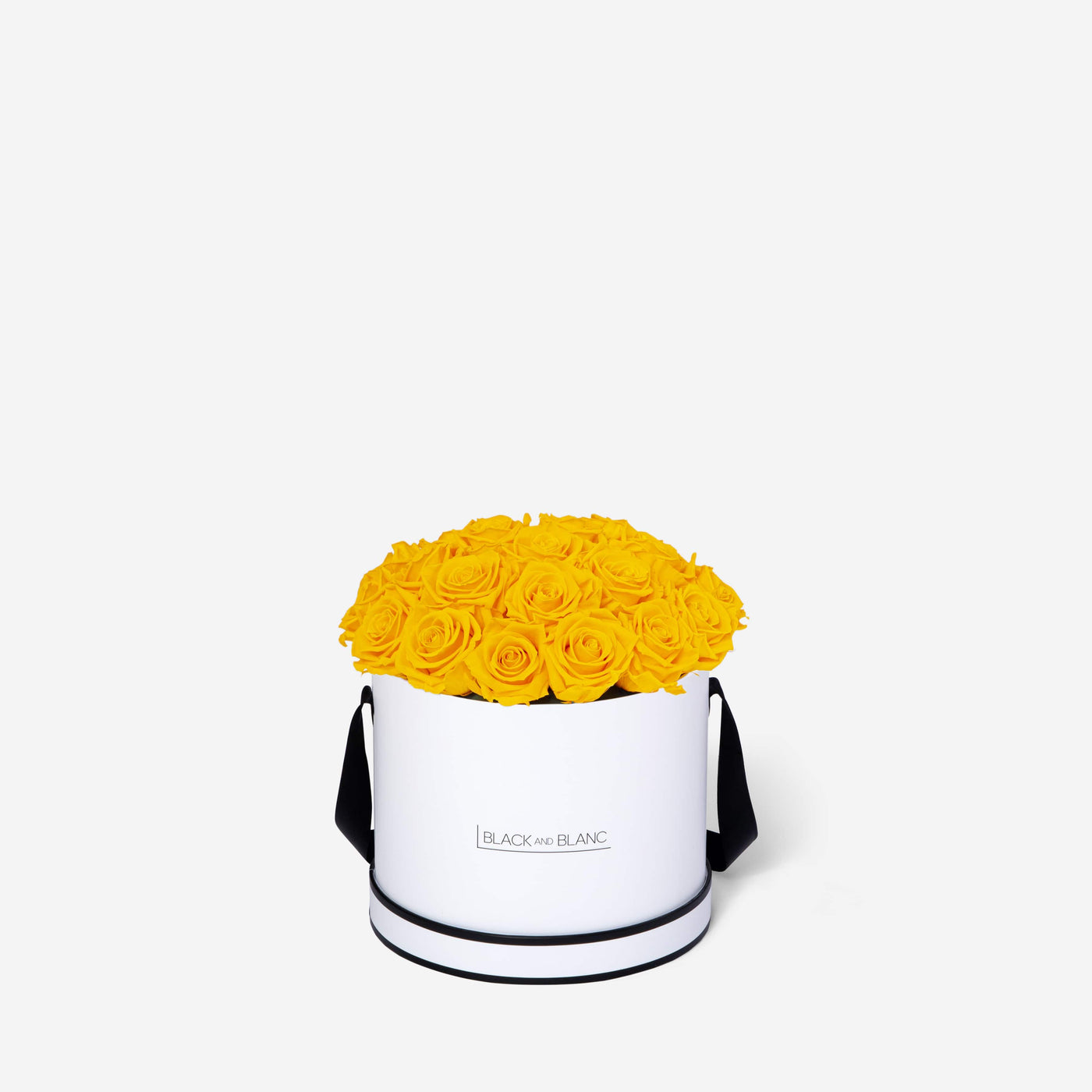 Sunny Yellow BouqBox - Infinity Roses - BLACK AND BLANC
