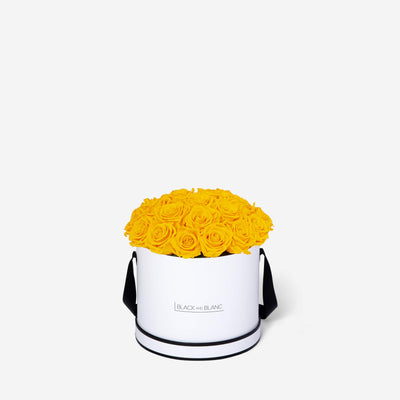 Sunny Yellow BouqBox - Infinity Roses - BLACK AND BLANC