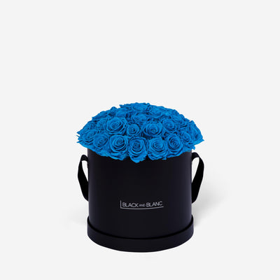 Aqua Blue BouqBox - Infinity Roses - BLACK AND BLANC
