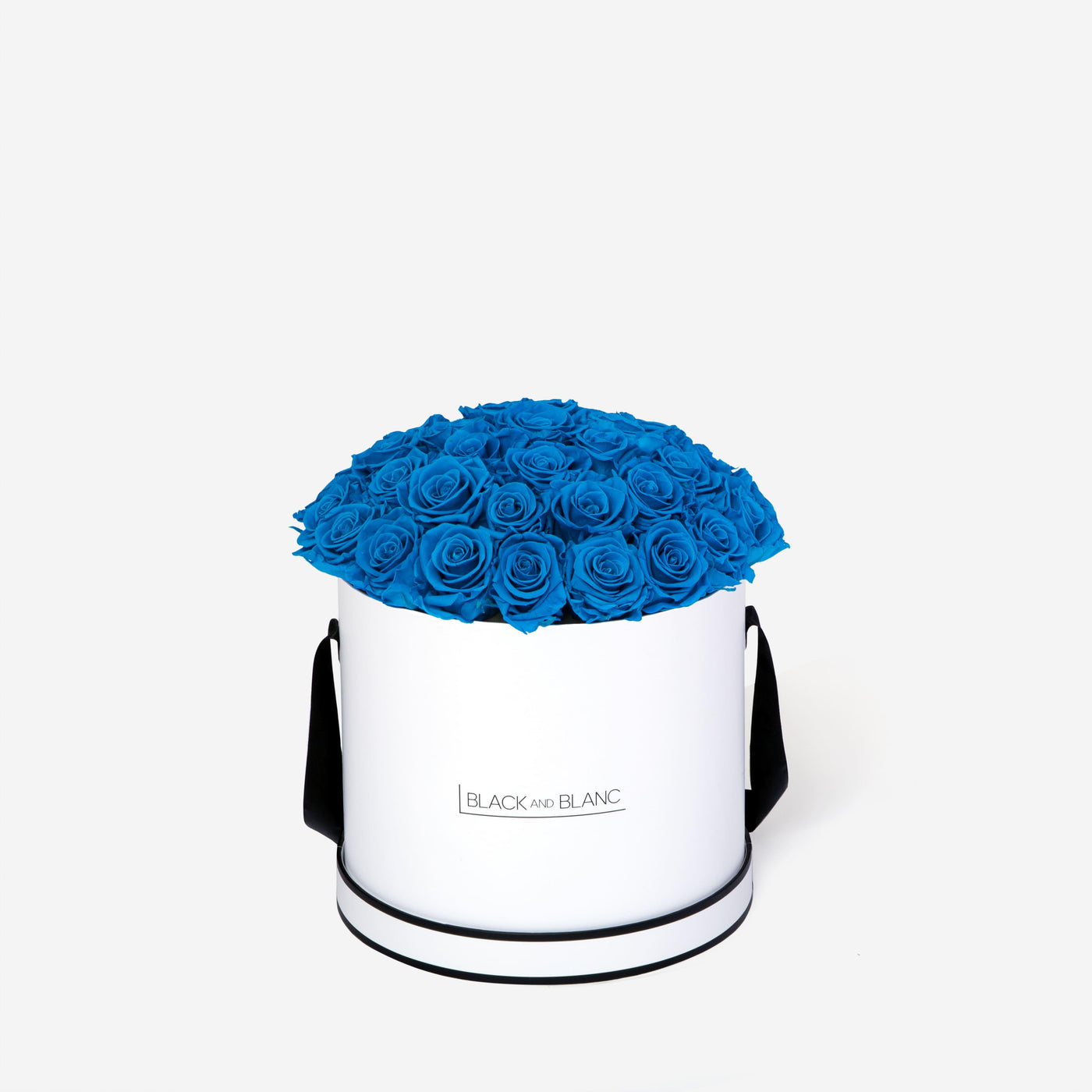 Aqua Blue BouqBox - Infinity Roses - BLACK AND BLANC