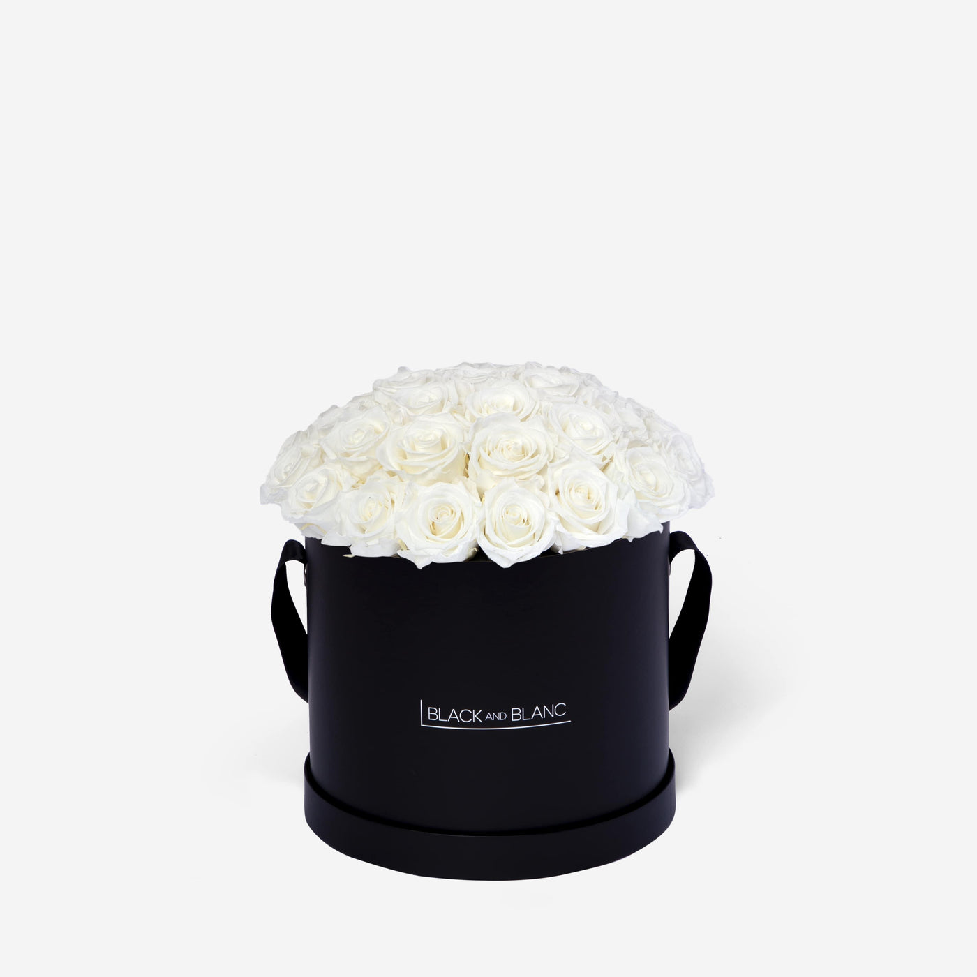 White BouqBox - Infinity Roses - BLACK AND BLANC