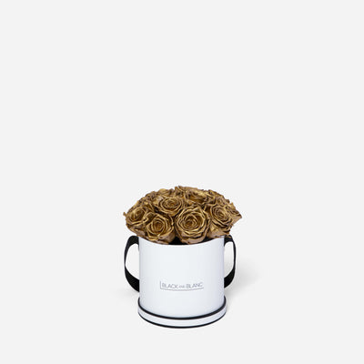 Gold BouqBox - Infinity Roses - BLACK AND BLANC