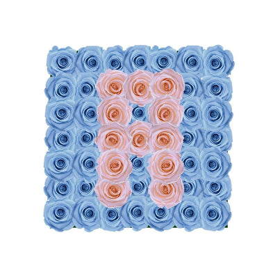 Letter A - Infinity Roses - Baby Blue / Blush