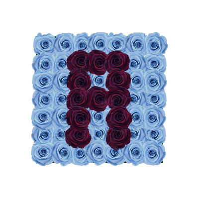 Letter A - Infinity Roses - Baby Blue / Burgundy