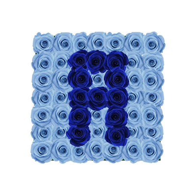 Letter A - Infinity Roses - Baby Blue / Deep Blue