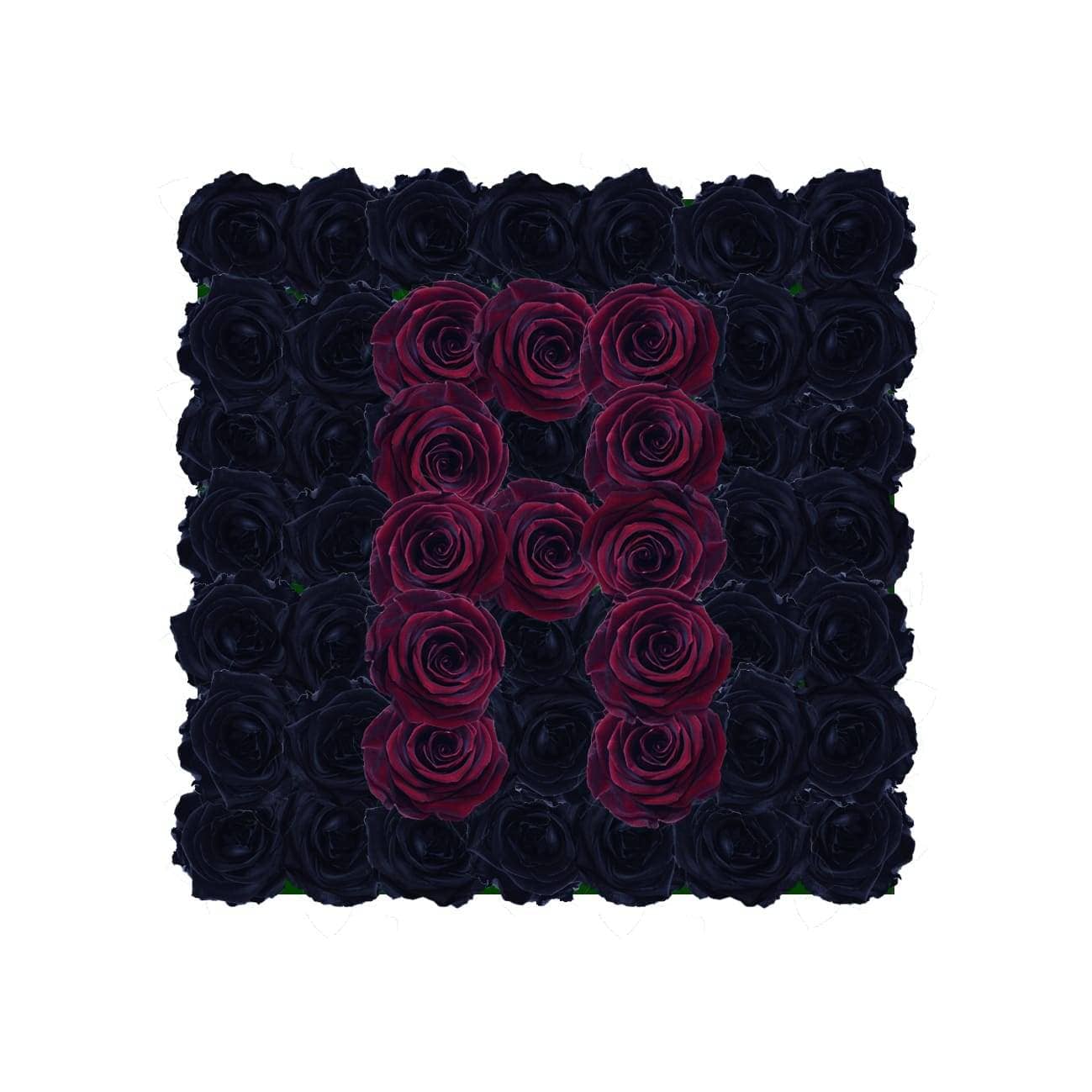 Letter A - Infinity Roses - Black / Burgundy