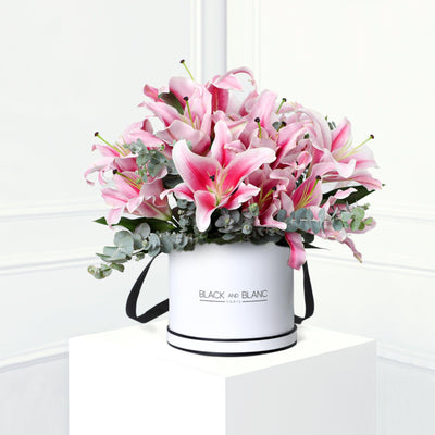 Lily Pink BouqBox - Fresh Flowers - BLACK AND BLANC