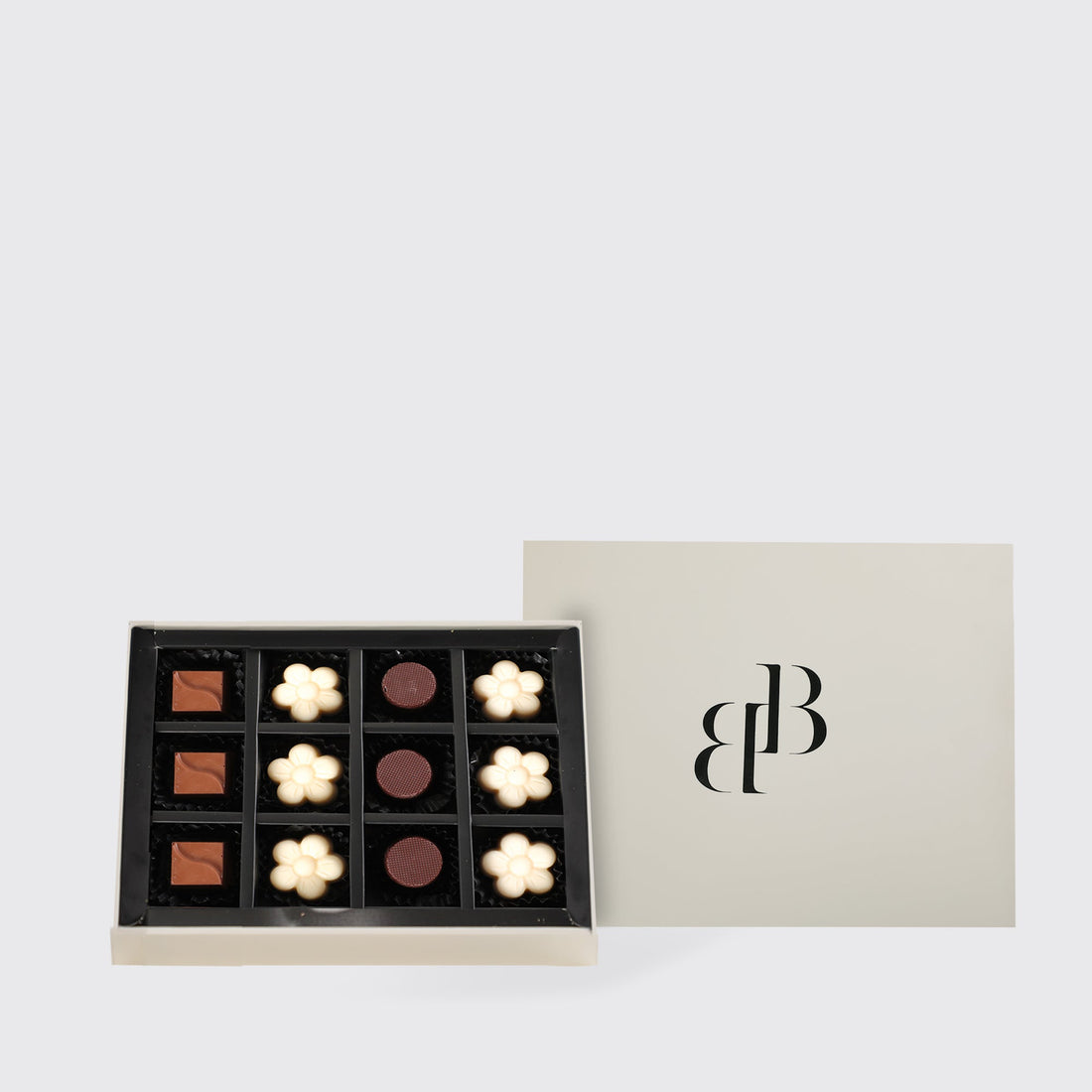 Milk, Dark, and white Chocolate 12Pcs - BLACK AND BLANC