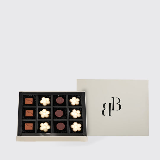 Milk, Dark, and white Chocolate 12Pcs - BLACK AND BLANC