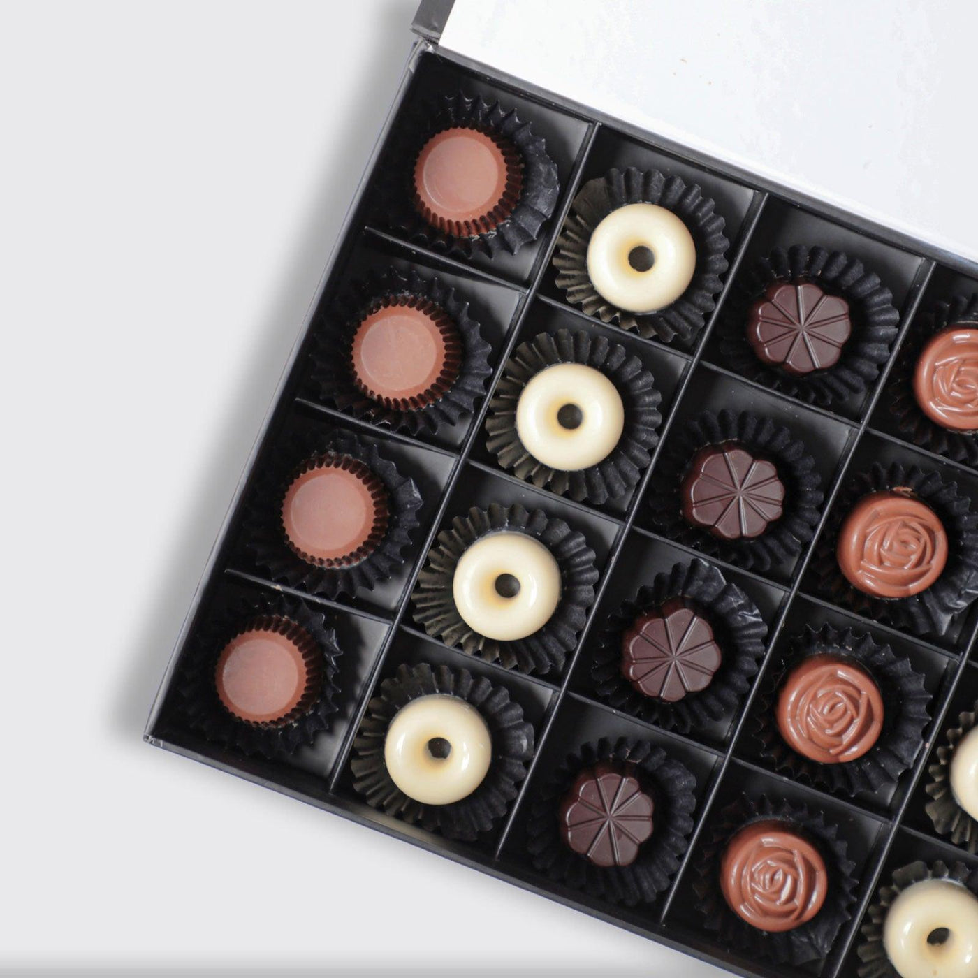 Milk, Dark, and white Chocolate - BLACK AND BLANC