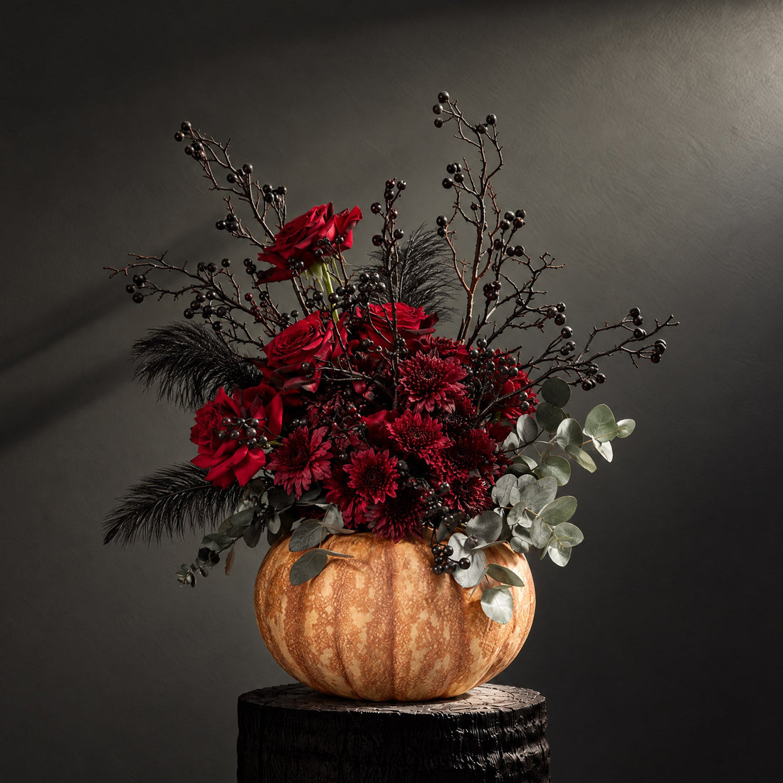 Noir in Pumpkin Jardiniere - BLACK & BLANC