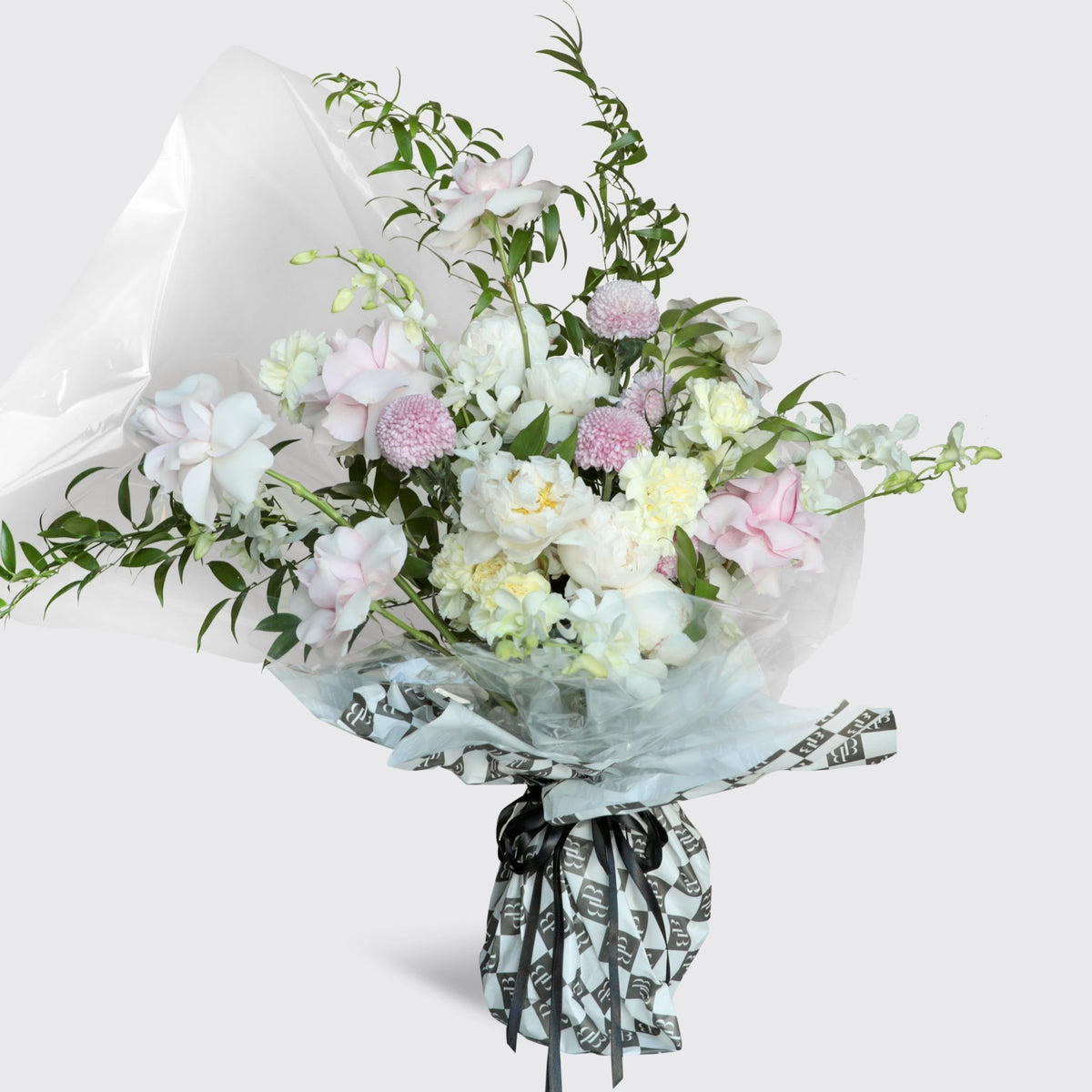 Pastel Peony Bouquet - BLACK AND BLANC