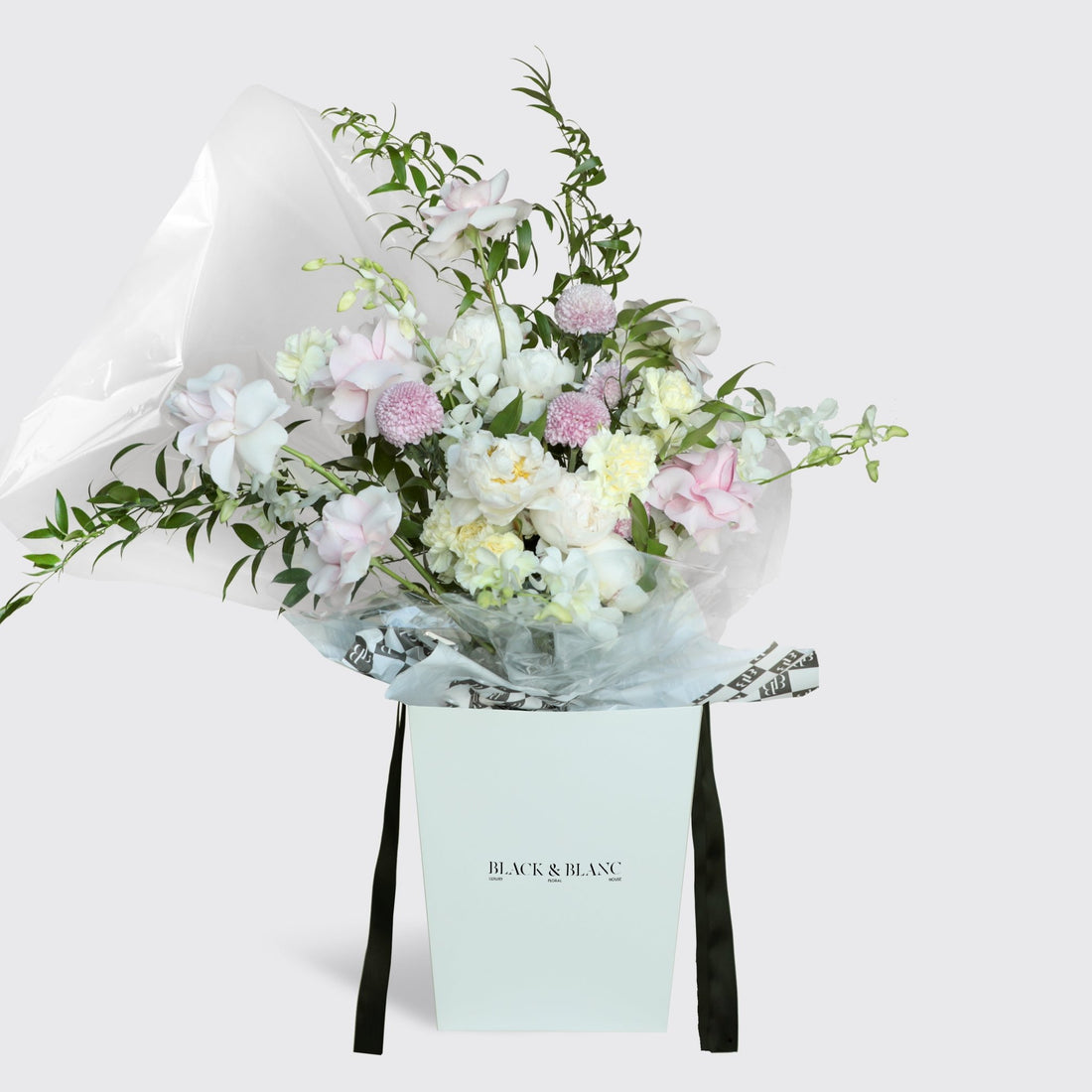 Pastel Peony Bouquet - BLACK AND BLANC