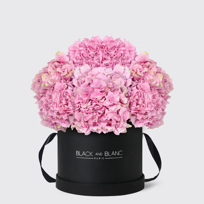 Pink Hydrangea in Box - Fresh Flowers - Le Maxi / Black - Box