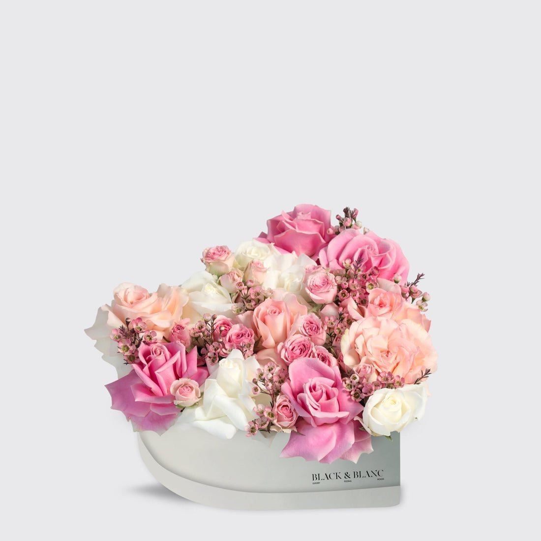 Pink Paradise in Heart - BLACK AND BLANC