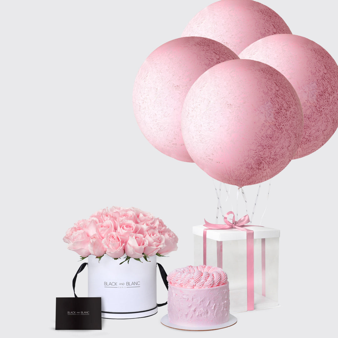 Pink Perfection with Cake and Balloons