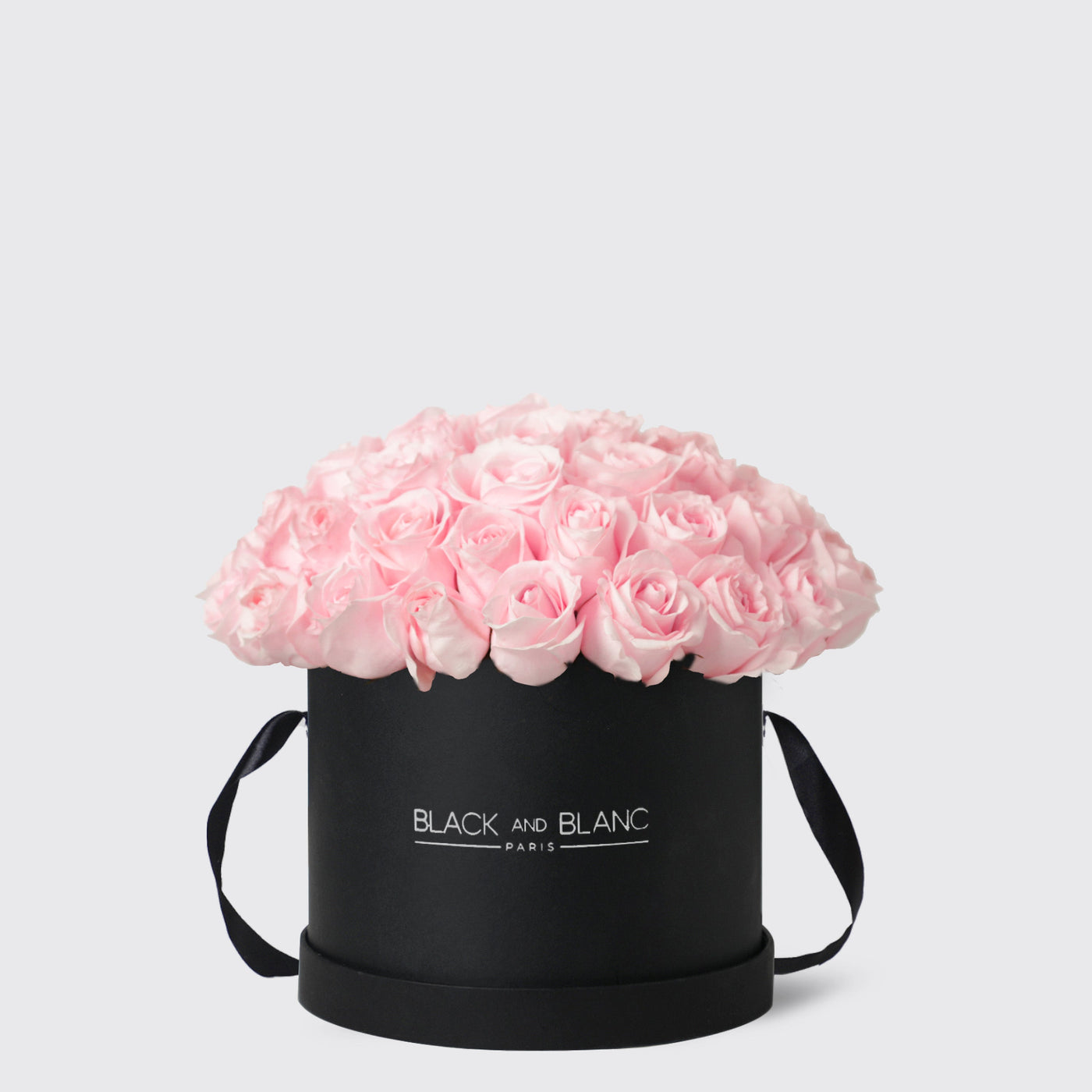 Pink Roses in Box - Fresh Flowers - Le Maxi / Black - Box