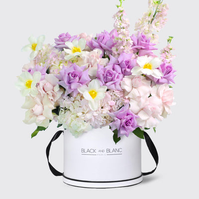 Purple Paradise in Box - Fresh Flowers - Le Maxi / White - wd