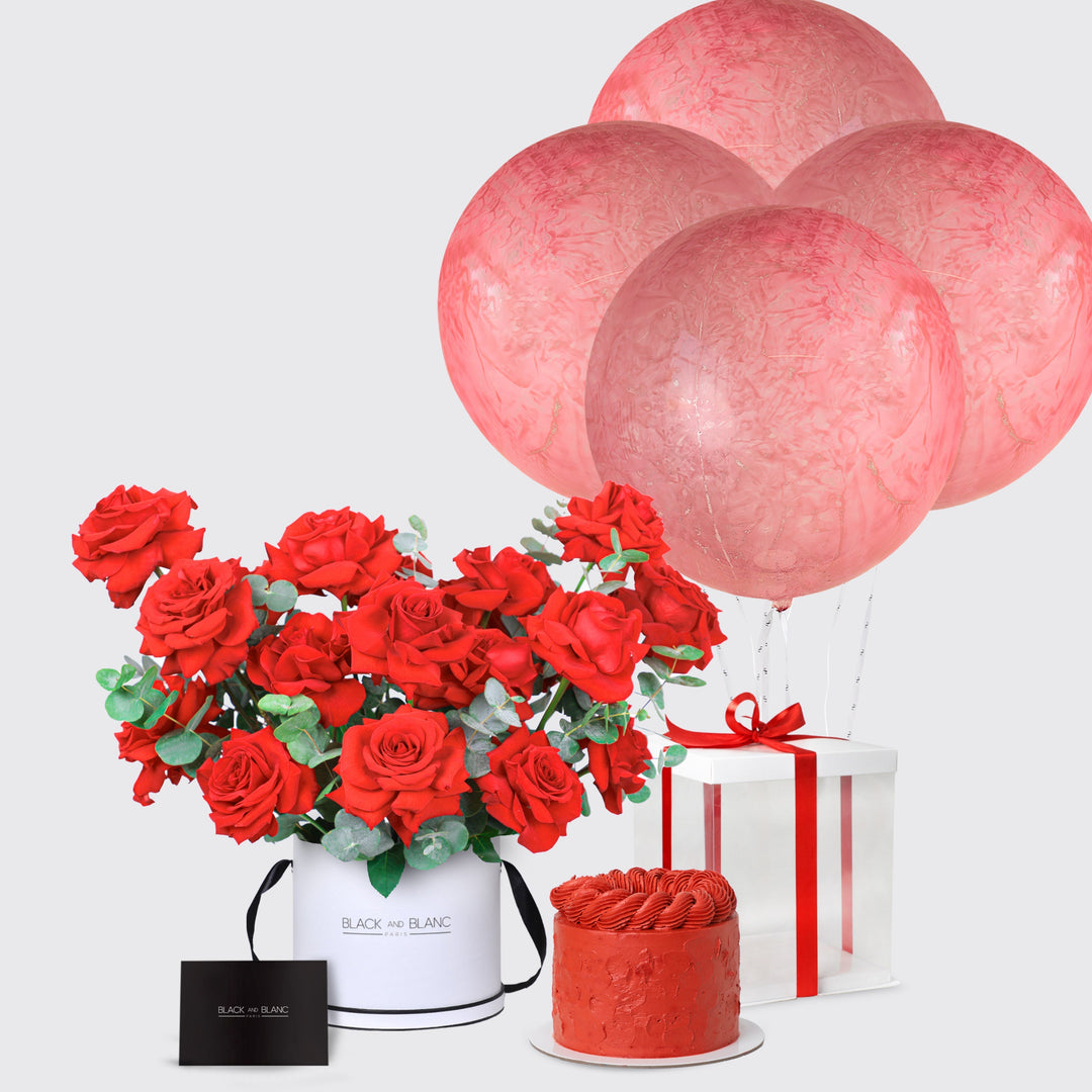 Radiant Red with Cake and Balloons