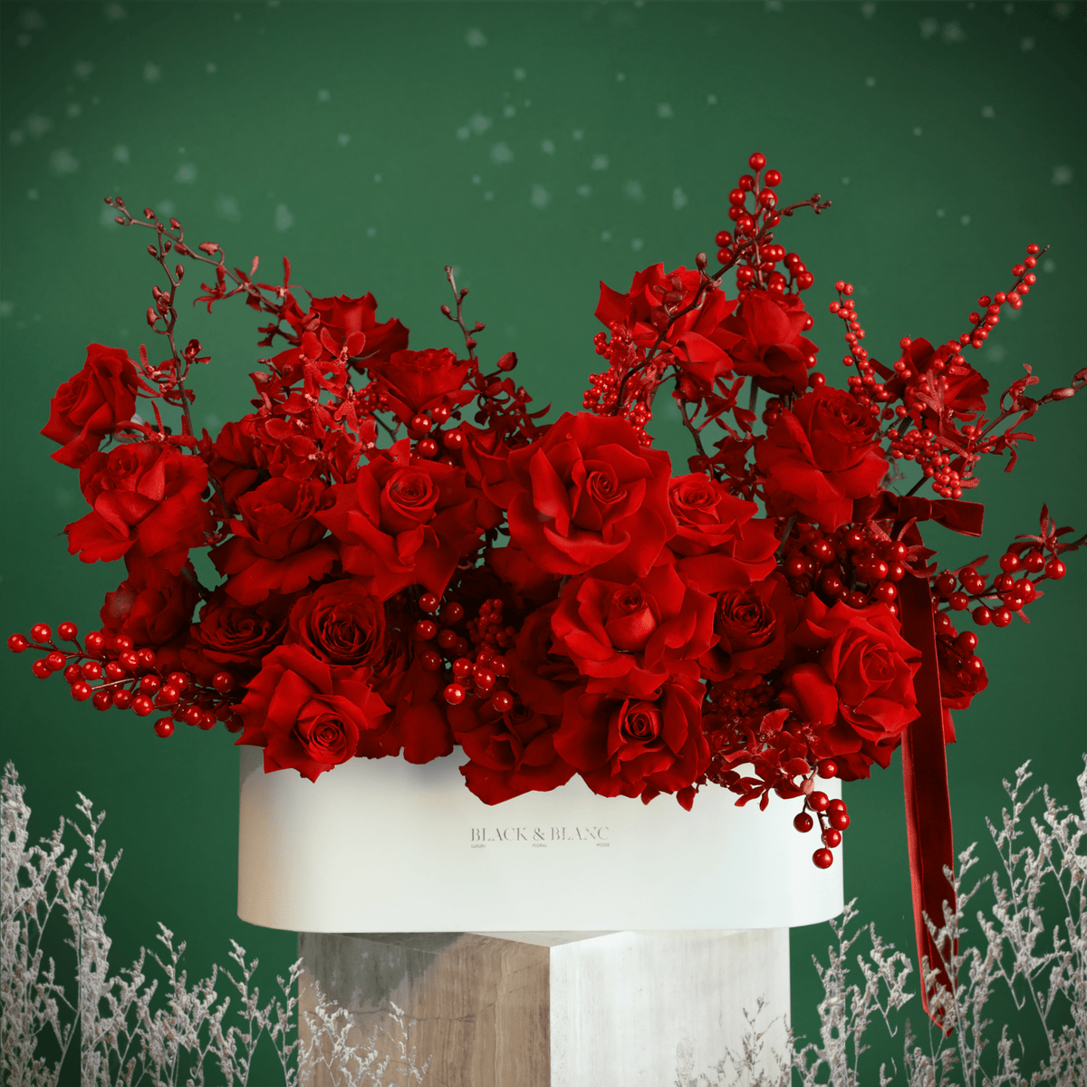 Red Forest in Half Meter Box - BLACK AND BLANC