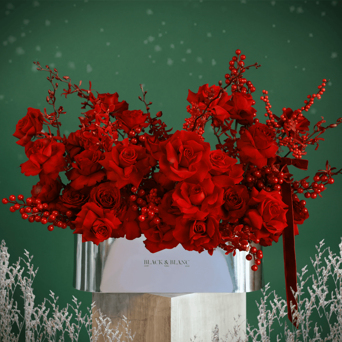 Red Forest in Half Meter Box - BLACK AND BLANC