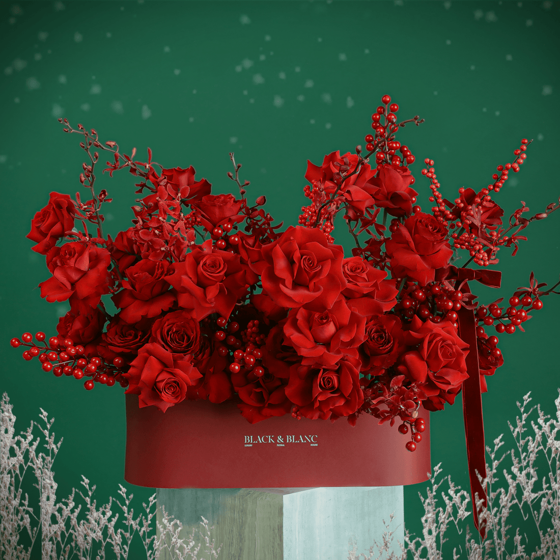 Red Forest in Half Meter Box - BLACK AND BLANC
