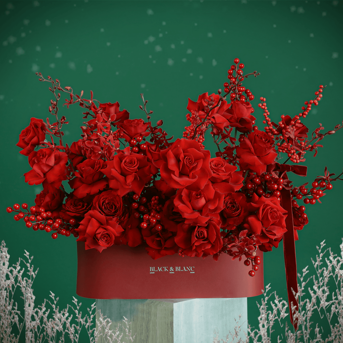 Red Forest in Half Meter Box - BLACK AND BLANC