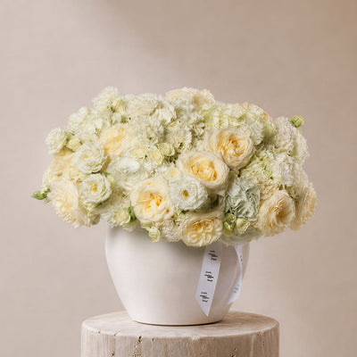 Rimal Roses in Ivory Vase