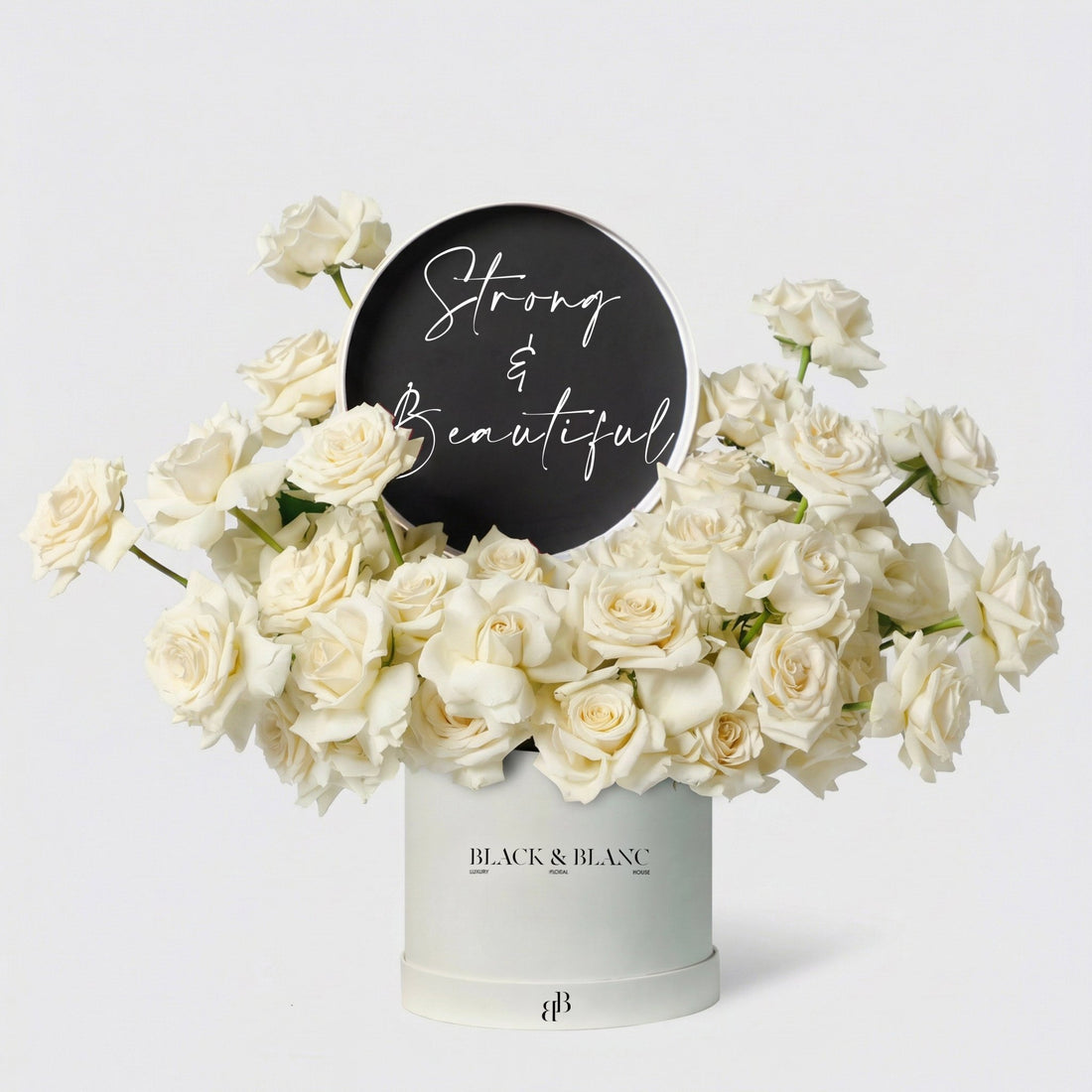 Rose Lux Script - Strong and Beautiful - BLACK AND BLANC