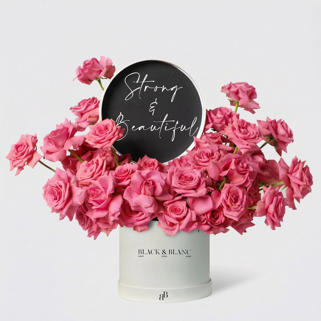 Rose Lux Script - Strong and Beautiful - BLACK AND BLANC