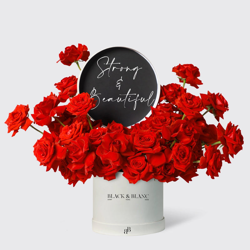 Rose Lux Script - Strong and Beautiful - BLACK AND BLANC