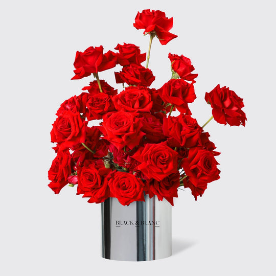 Rose Luxe in Silver Round Box - BLACK AND BLANC