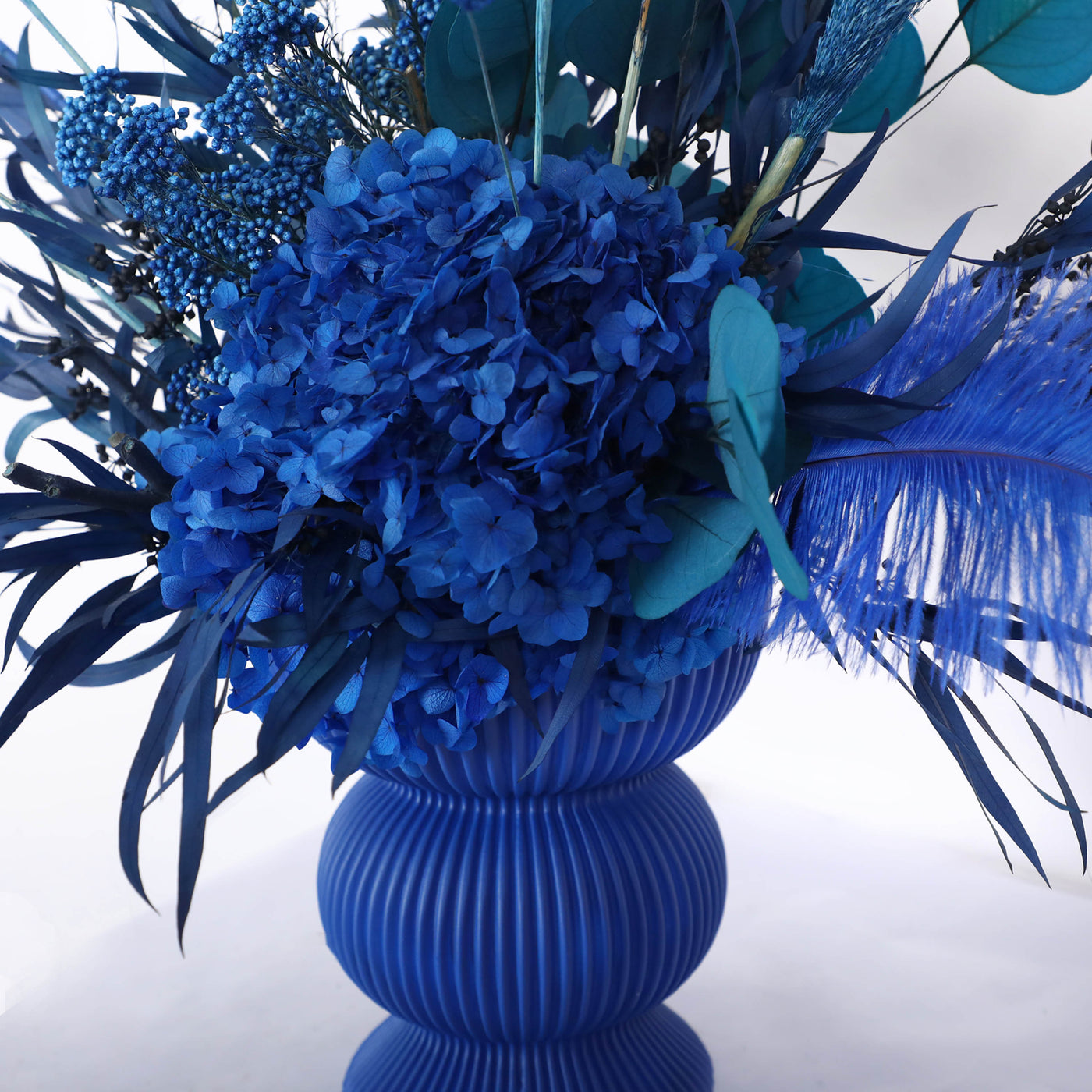 Royal Blue Symphony in Vase - Fresh Flowers - Vase